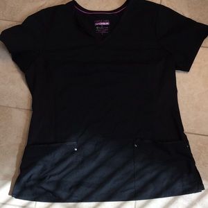HealingHands L Black Scrub Top